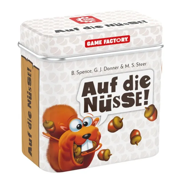 Game Factory Auf die Nüsse 646273 Würfelspiel Metalldose