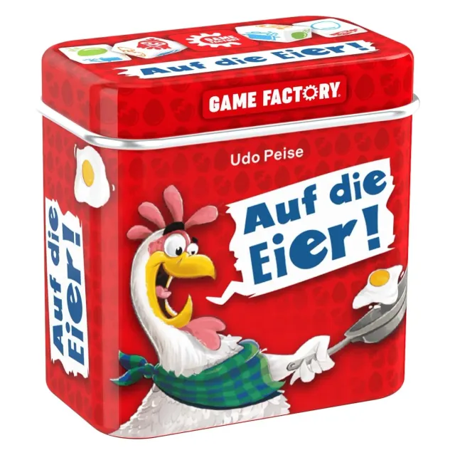 Game Factory Auf die Eier 646038 Würfelspiel Mini-Dose Zock